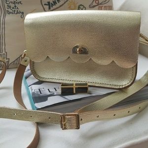 Anthropology Small Cloud Bag ,crosbody ,gold color